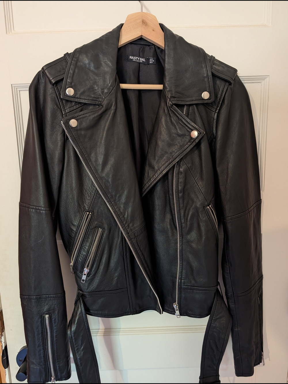 Nasty Gal Black Leather Biker Jacket